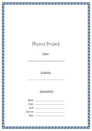 Physics Project Free Cover Page Design