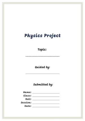 Physics Project Innovative Page Design
