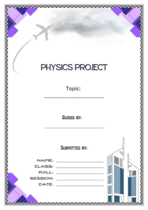 Physics Project Personalized Cover Page Design